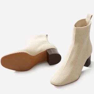 Everlane The Glove Ribbed Bone Boot Size 6.5